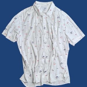 ⛱️ SONOMA XXL MENS COTTON SHORT SLEEVE SHIRT BUTTON FRONT COTTON BEACH UMBRELLA